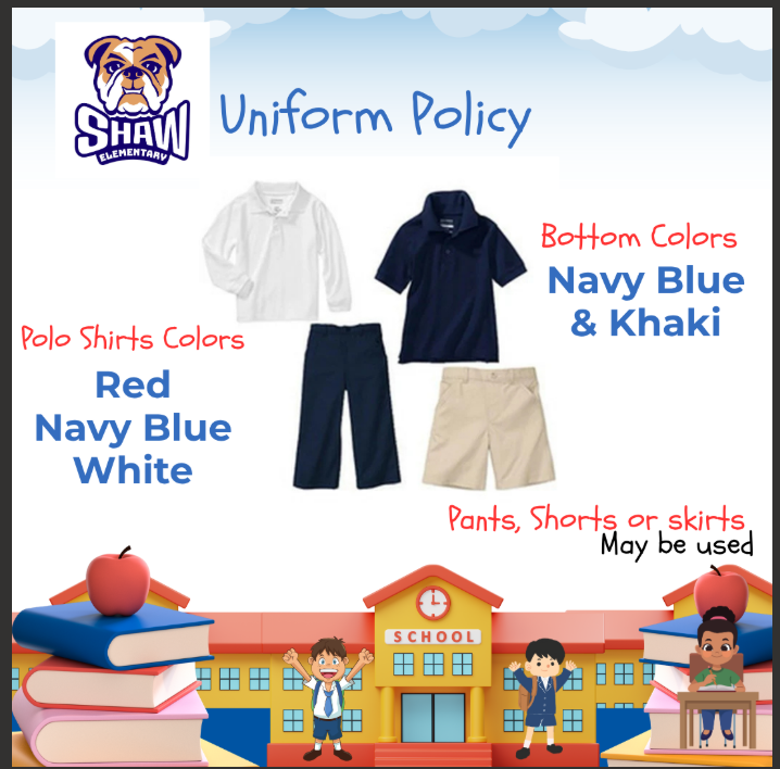 A school uniform with a group of kids