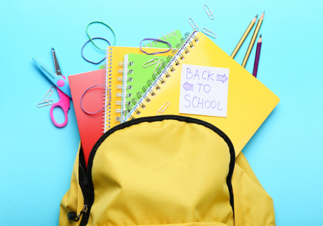 back pack and school supplies