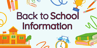 Back to School Information