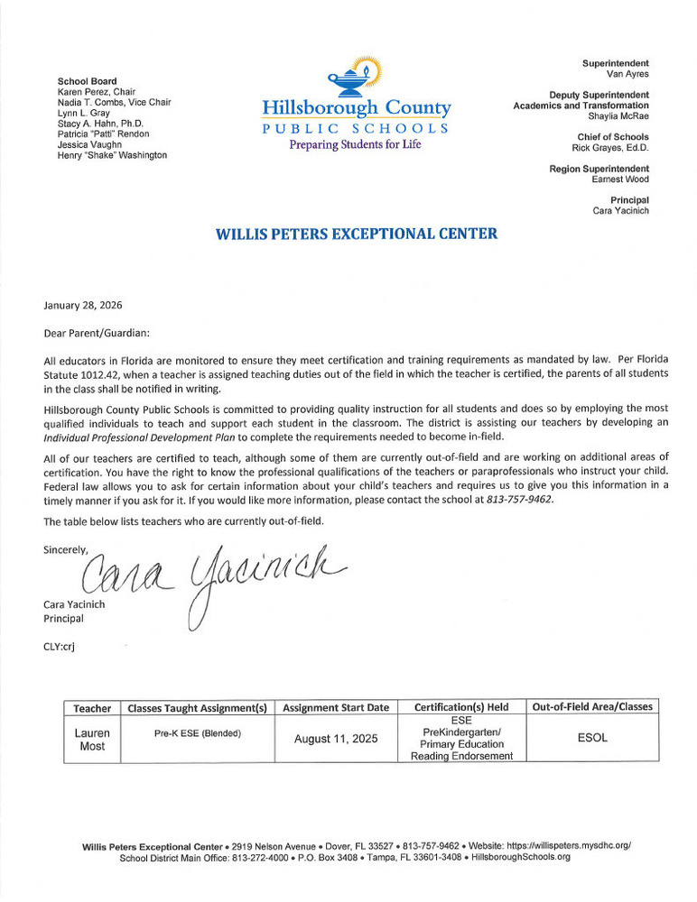 Spring Out of Field Letter