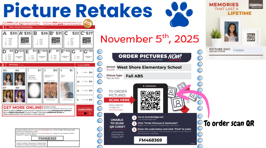 Flyers and information how to order picture retakes