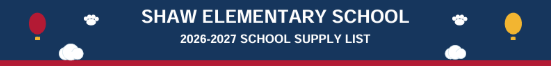 School Supply List Header
