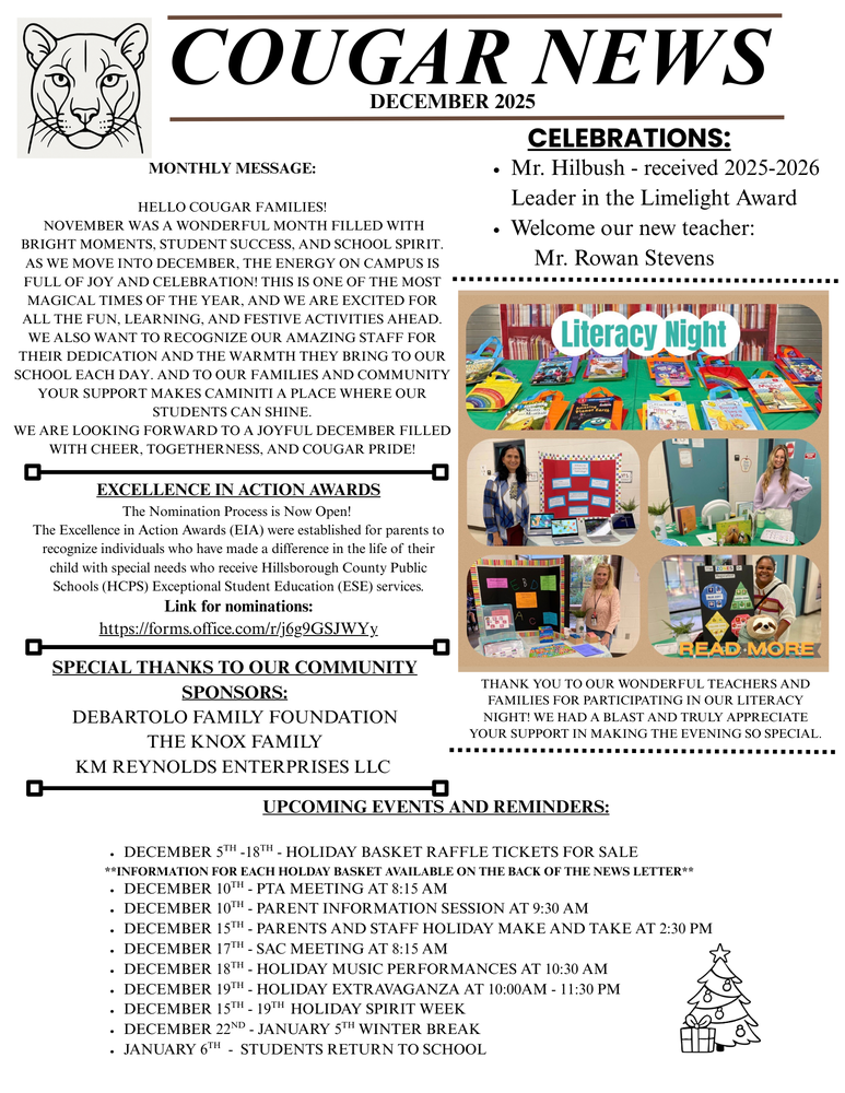 Cougar News for the month of December 2025