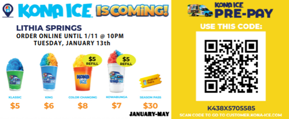 Kona Ice Jan. 13