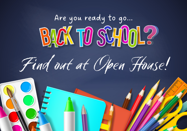 chalkboard, colorful school supplies