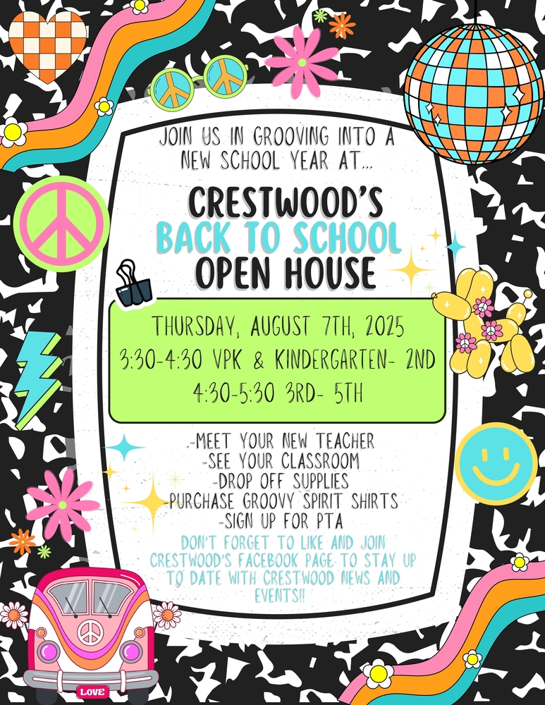 Flyer with information about Crestwood's Open House