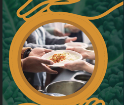 people passing out a plate of food- cloeup on plate and 2 sets of hands