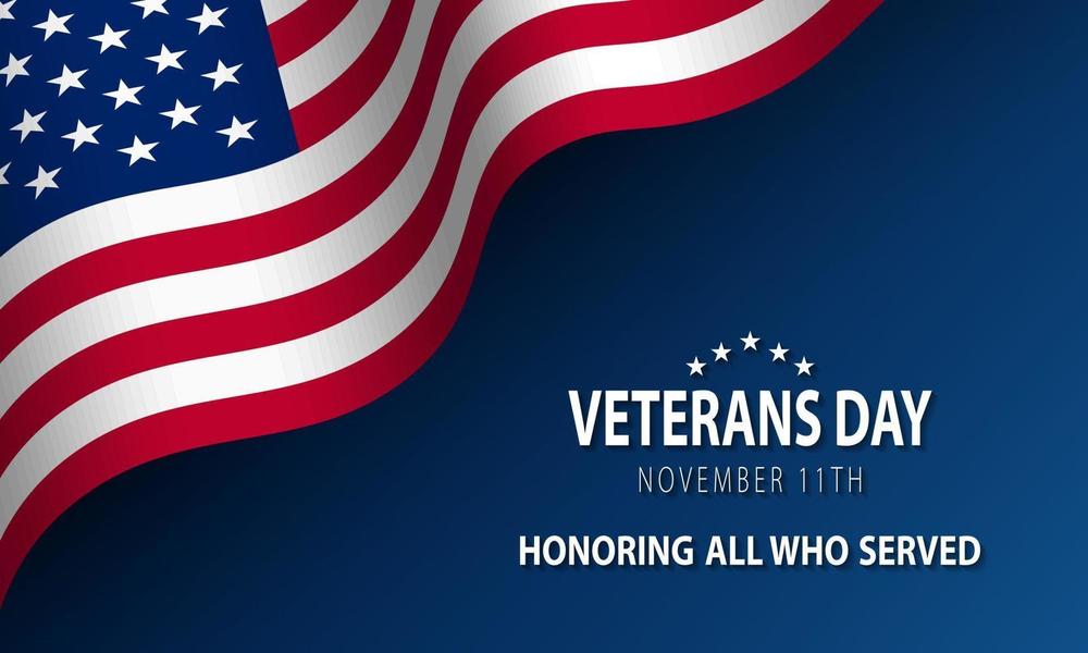 Veterans Day image with flag