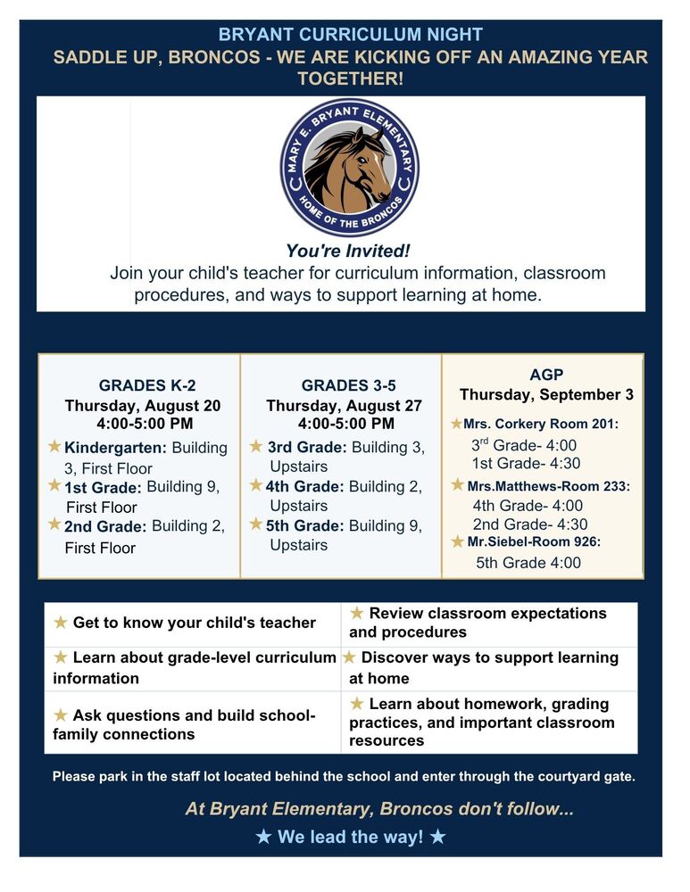 Curriculum Night Flyer