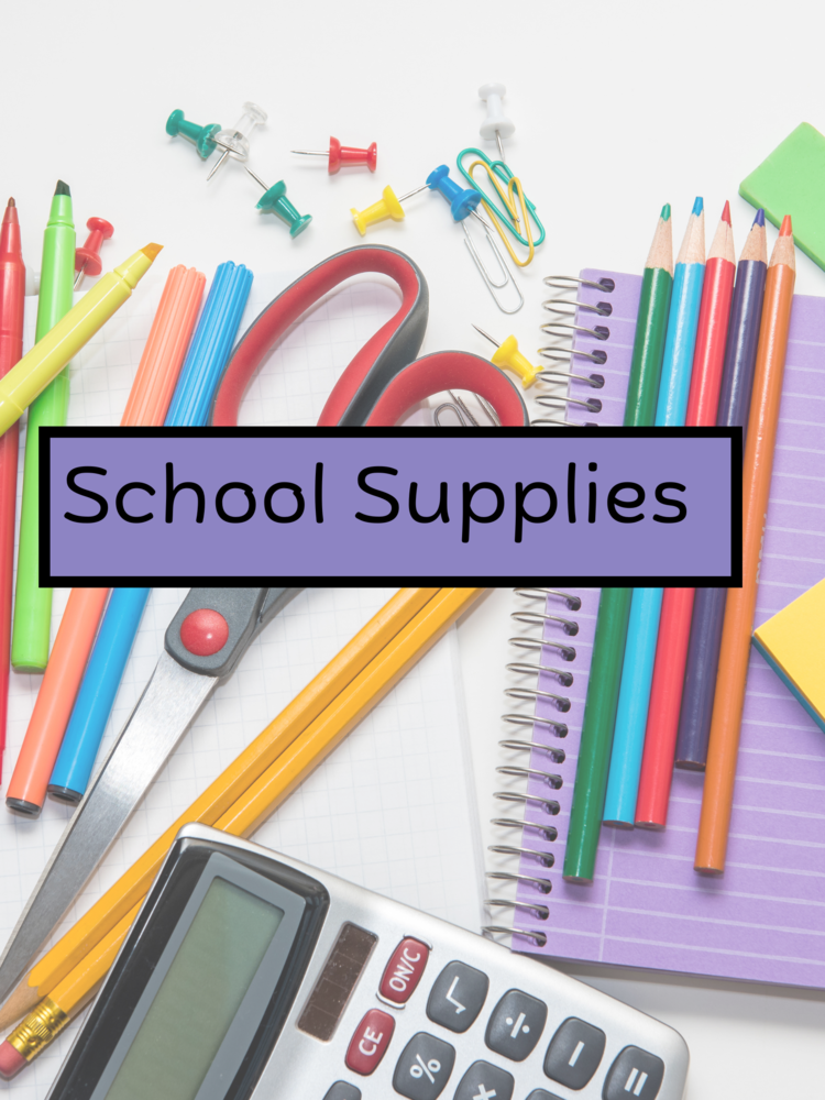 Picture of various school supplies