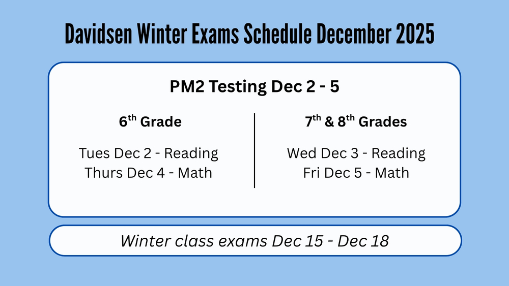 Davidsen Winter Exam Schedule