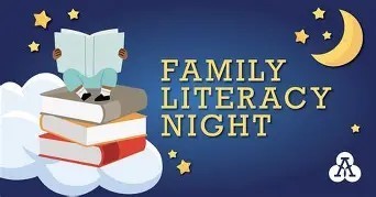 image of student reading at night