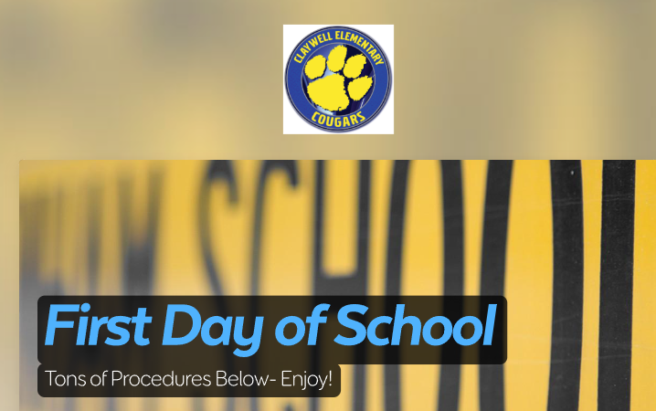 First day of school newsletter from Mr. Jones