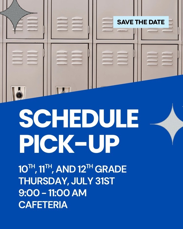 Schedule pickup for 10th,11th, and 12th grade