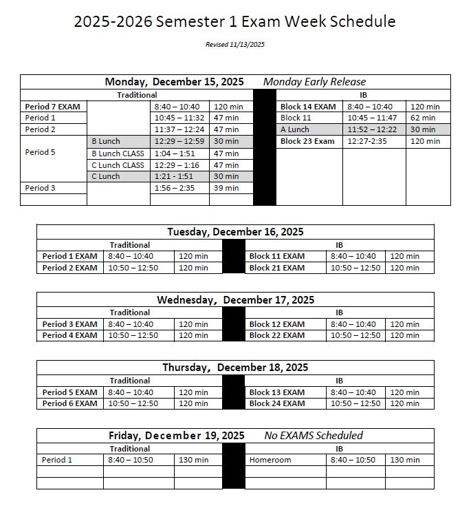 Exam Schedule