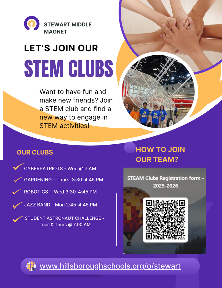 STEAM CLUBS BEGINNING SOON - REGISTER NOW!!