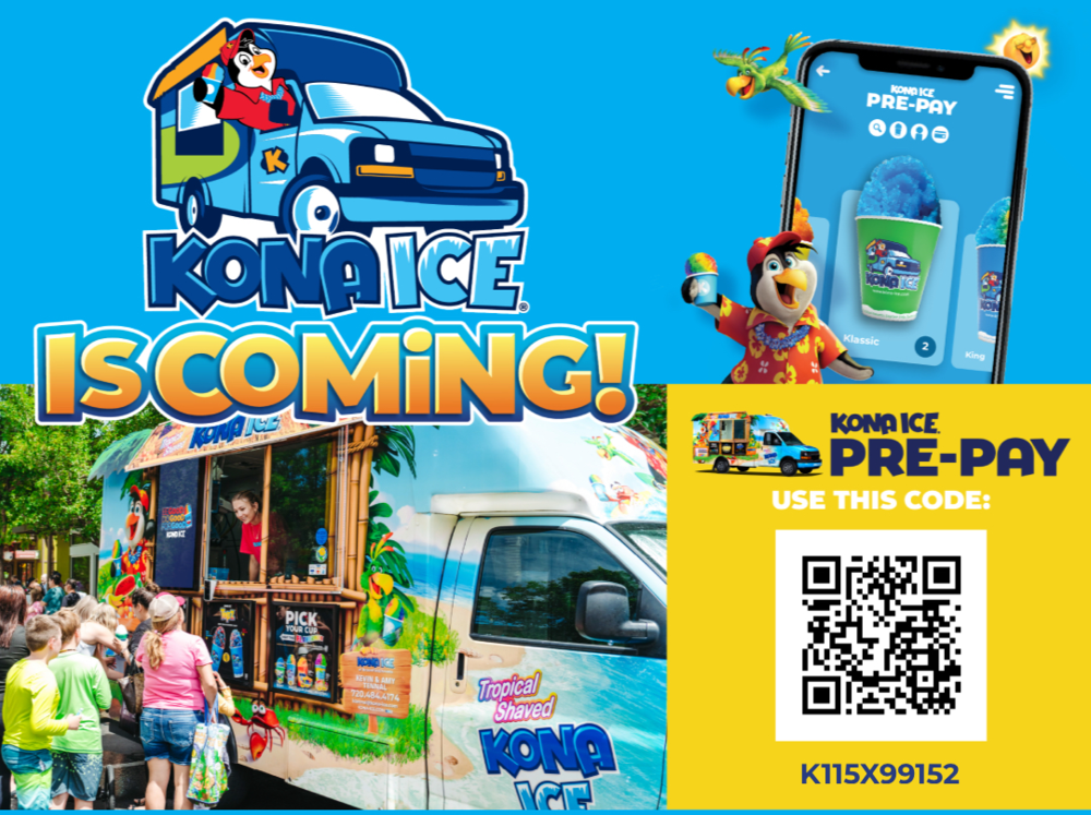 a picture of a kona ice truck