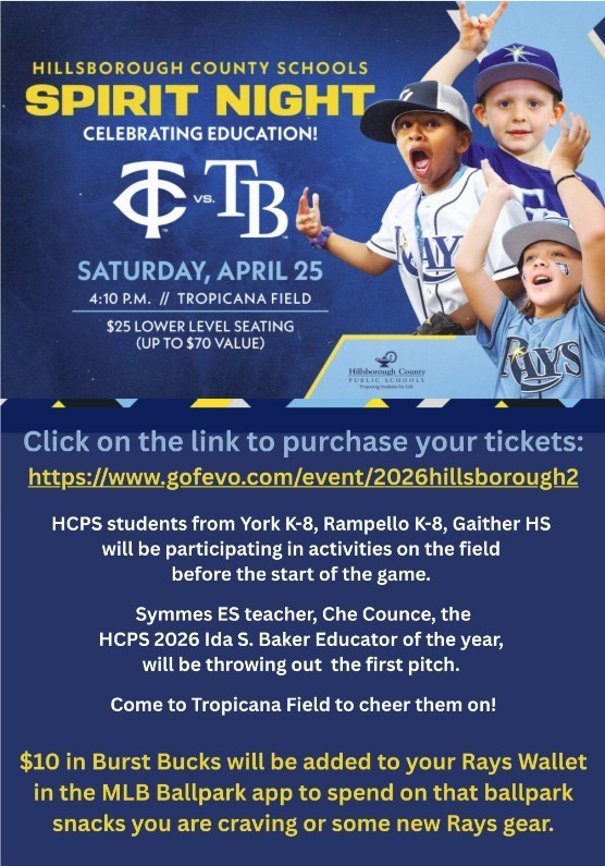 Rays spirit night flyer