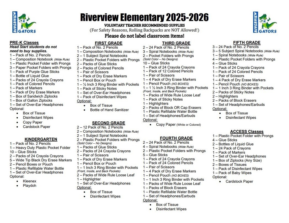 2025-2026 Supply List