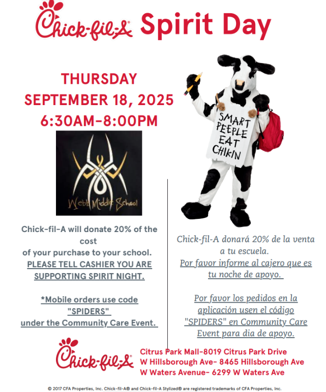 Chick-fill-A Thursday Sept. 18, 2025