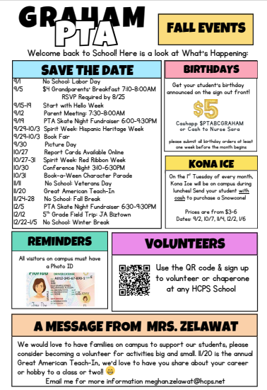 PTA fall newsletter