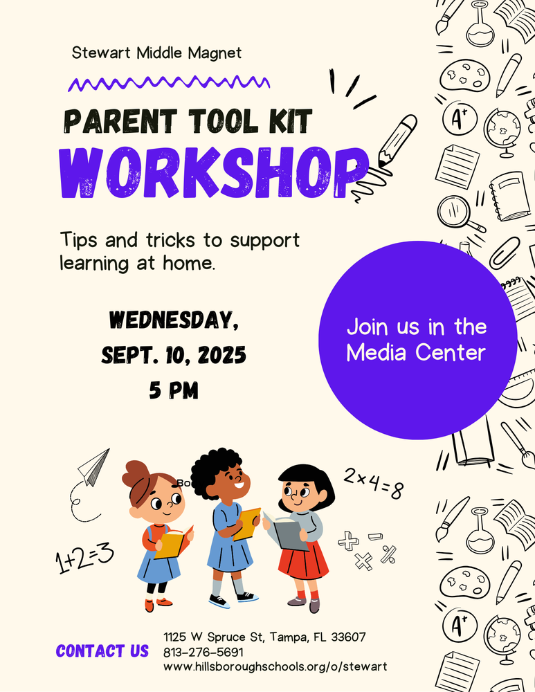 Parent Tool Kit Workshop - Wednesday Sept. 10, @ 5:00 PM