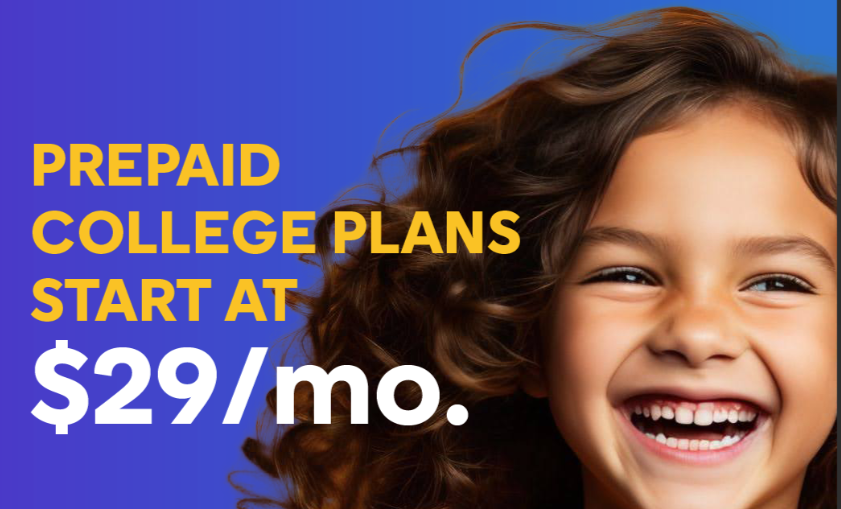 blue background and image of a young girl's face