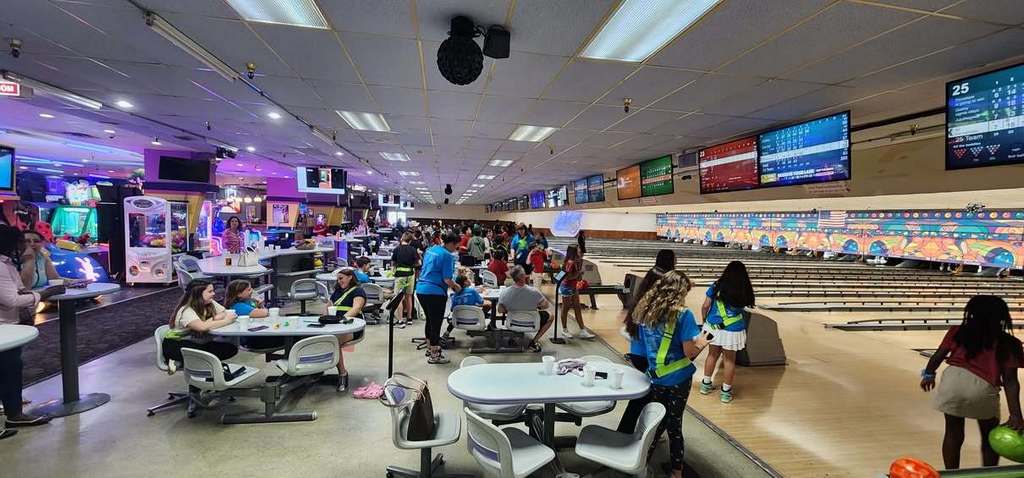students bowling