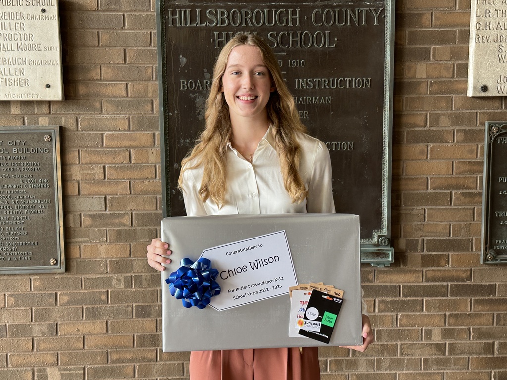 Shown is senior Chloe Wilson from Bloomingdale High School, who received perfect attendance