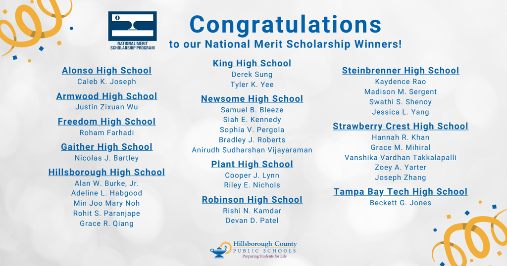List of National Merit Scholarship Winners