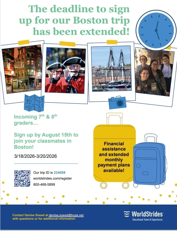 Flyer about Boston Trip