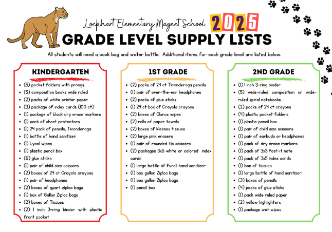 k-2 supply list