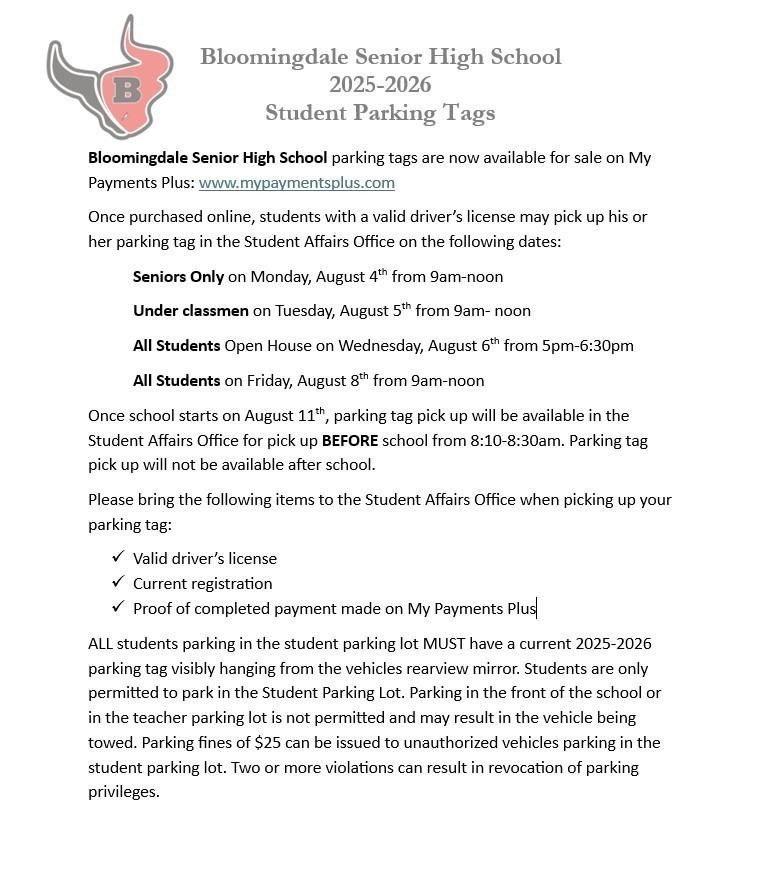 Hang Tag Information for students