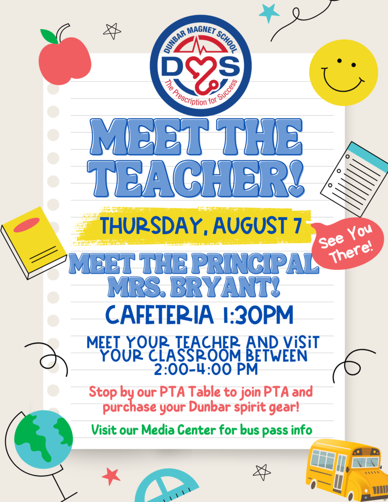 Meet The Teacher Flyer August 7 at 1:30pm