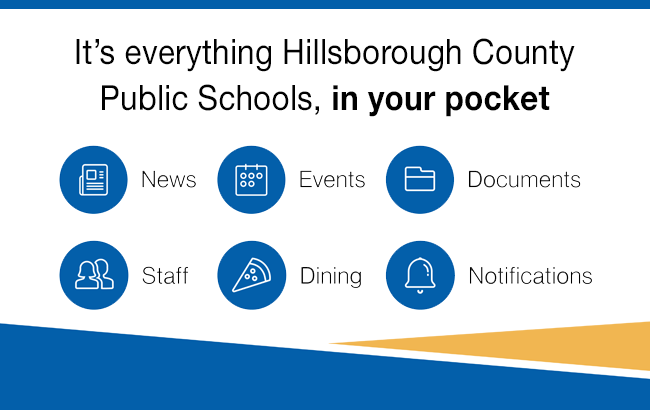 HCPS app features news, events, documents, staff, dining and notification