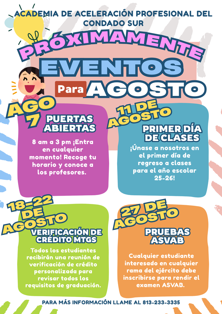Próximos eventos en agosto