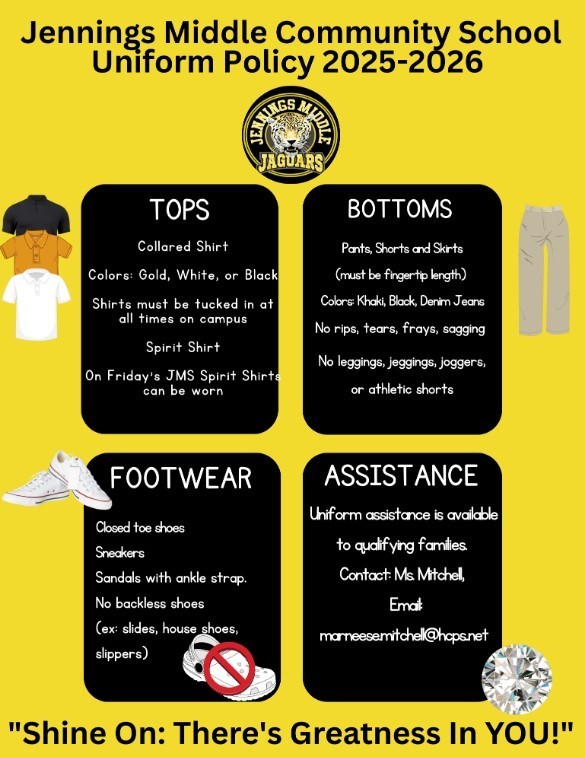 Uniform Policy for the 2025-2026 School Year