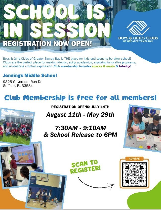 Boys & Girls Club of Greater Tampa Bay for before school / after school care.  It's FREE!