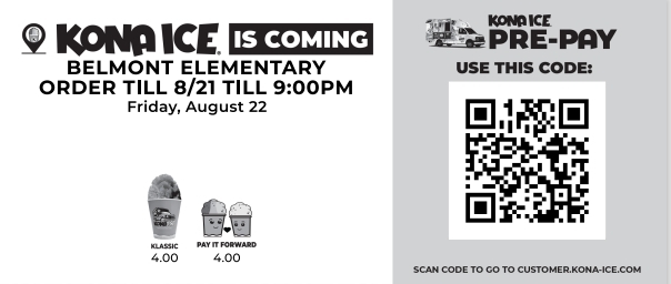 Kona Ice is coming August 22nd!