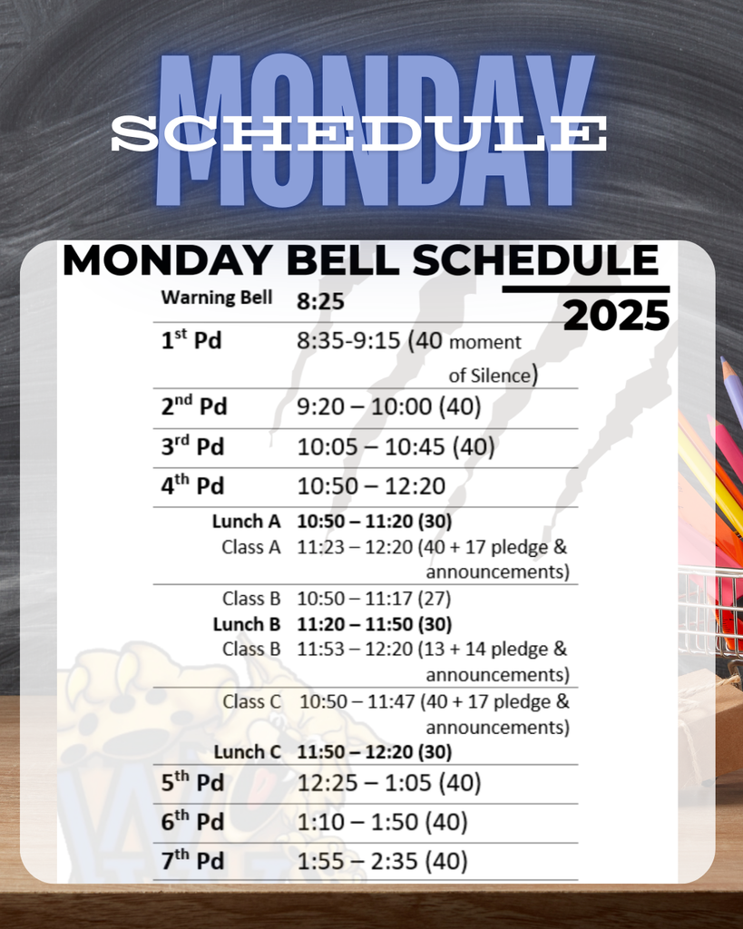 monday bell schedule
