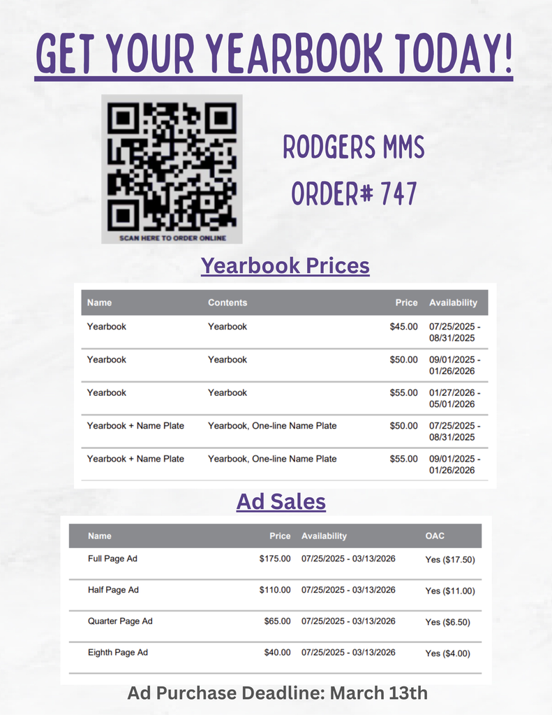Buy your 2025-2026 yearbook today! 