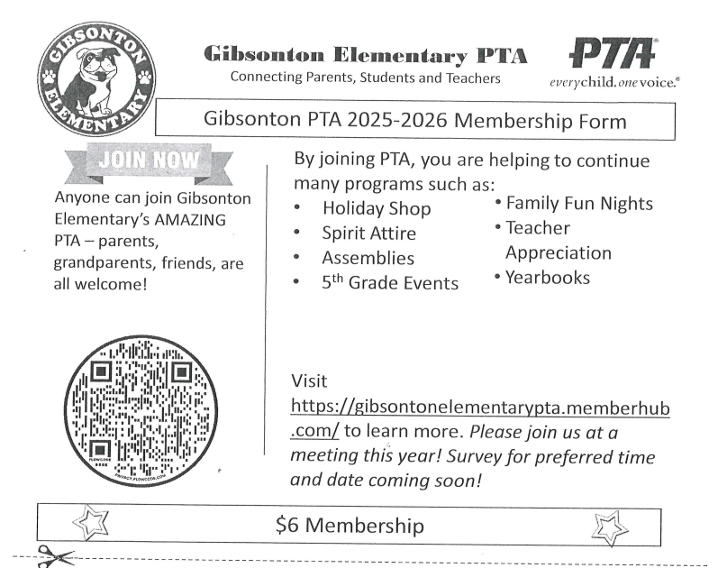 PTA Membership form in English