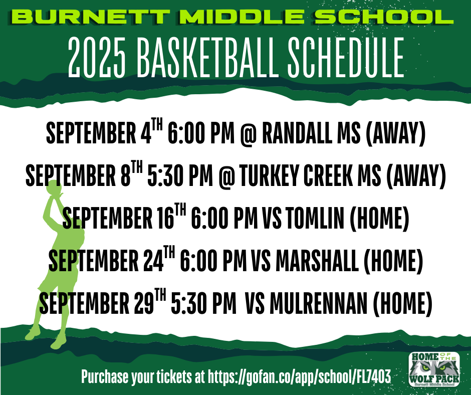 Burnett Middle School Basketball Schedule