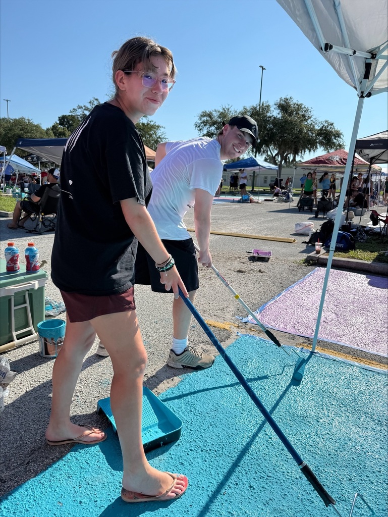 Sickles High School painted student parking lot spots