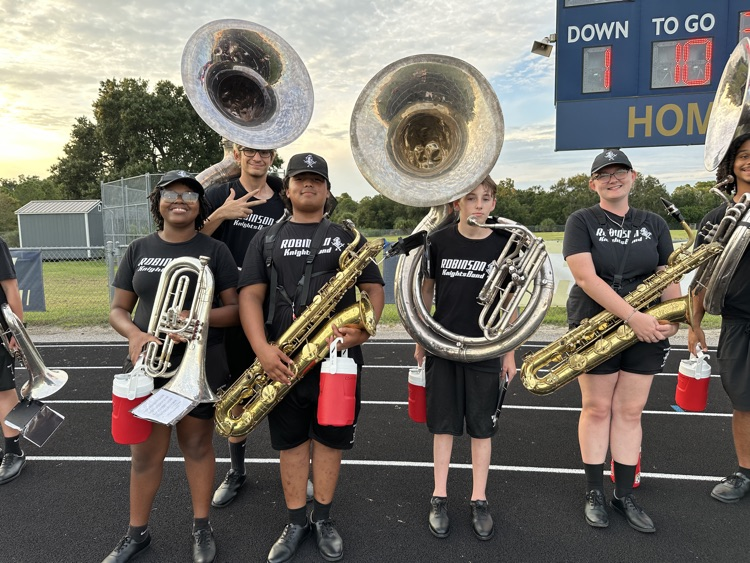 Robinson marching band students 