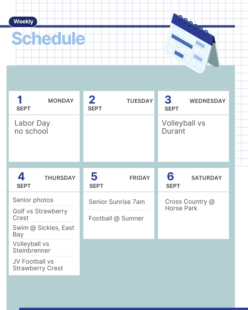 weekly schedule