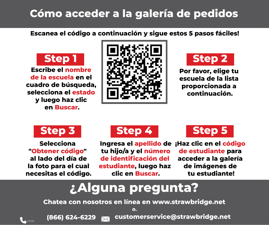 Ordering Instructions and QR Code (Spanish)