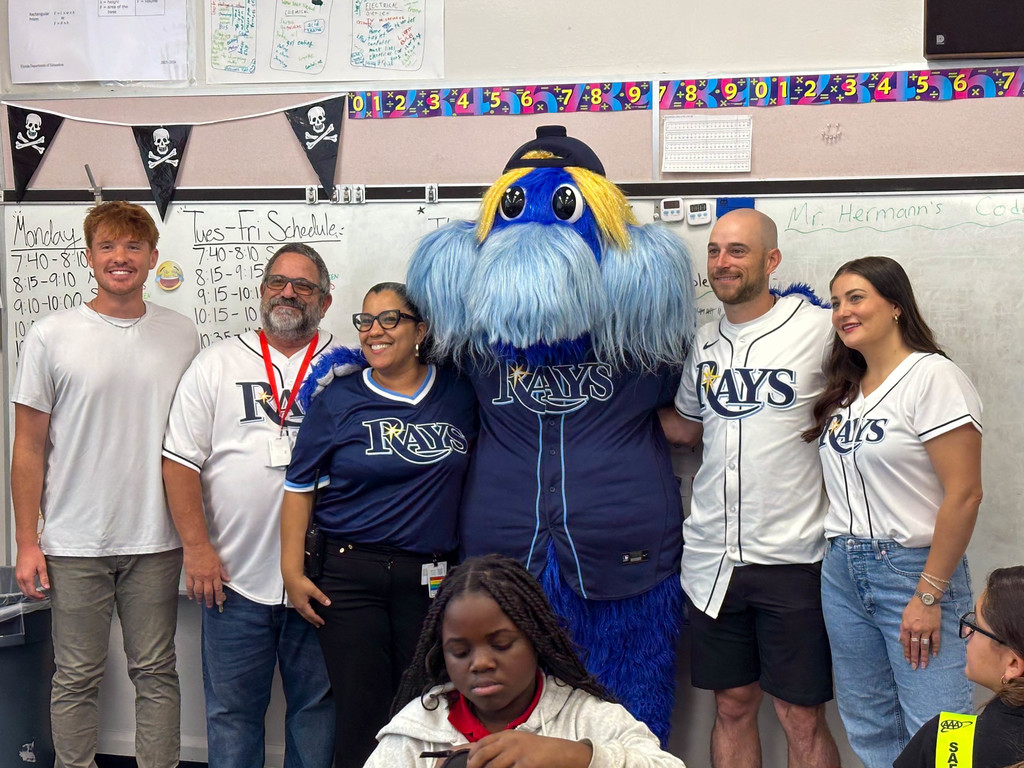 Tampa Bay Rays players deliver school supplies to Tampa Bay Blvd. Elementary