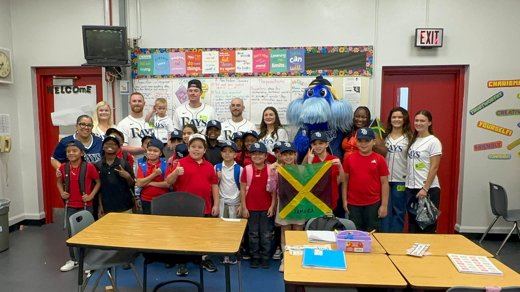 Tampa Bay Rays players deliver school supplies to Tampa Bay Blvd. Elementary