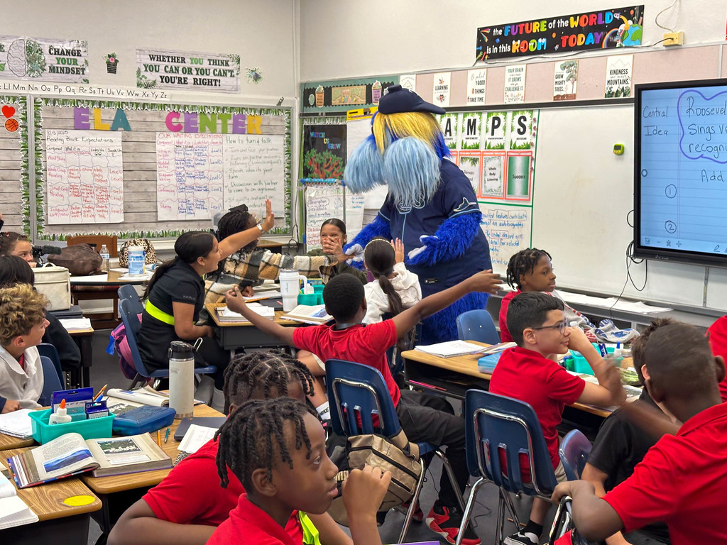 Tampa Bay Rays players deliver school supplies to Tampa Bay Blvd. Elementary
